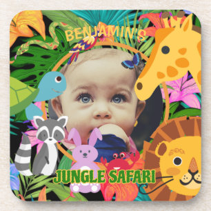 Zoo Wild Animal Jungle Safari Kids Birthday Coaster