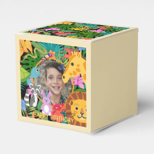 Zoo Wild Animal Jungle Safari Kids Birthday Favor Box