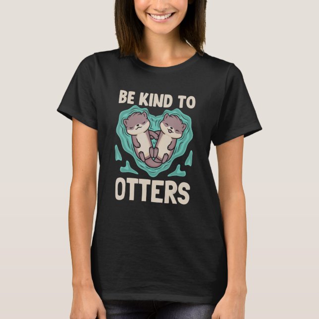 Zoo Wildlife Animal  Zookeeper Cute Otter T-Shirt (Front)