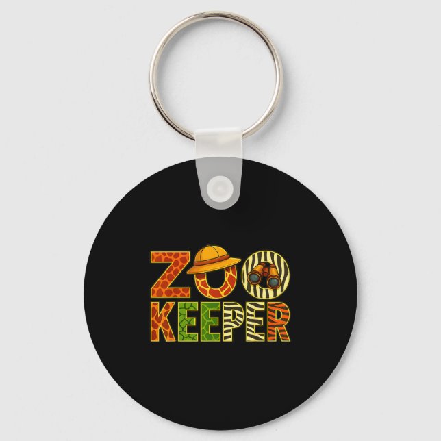 Zookeeper Animals Safari Zoo Keeper Costume Adult  Keychain (Front)