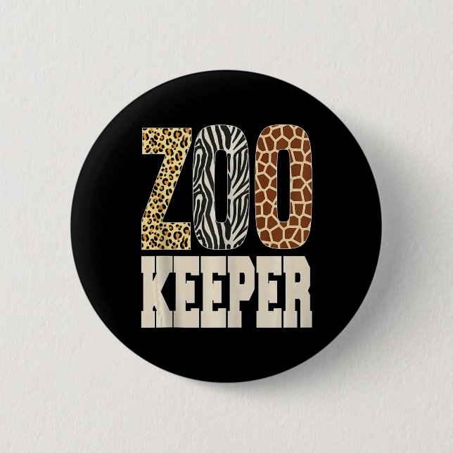 Zookeeper Animals Zoo Wildlife Lover Safari Savann 2 Inch Round Button (Front)