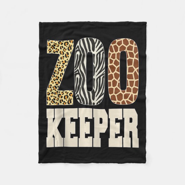 Zookeeper Animals Zoo Wildlife Lover Safari Savann Fleece Blanket (Front)