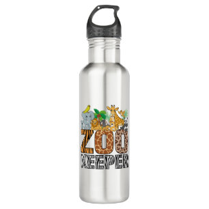 Zookeeper Costume Zebra Wild Print African Animal  710 Ml Water Bottle