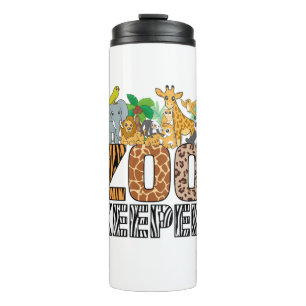 Zookeeper Costume Zebra Wild Print African Animal Thermal Tumbler