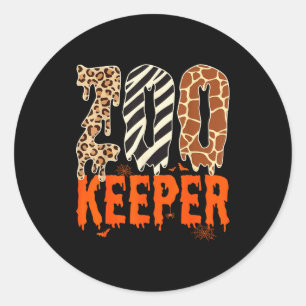 Zookeeper Funny Halloween Costume Zoo Keeper Anima Classic Round Sticker