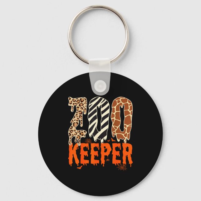 Zookeeper Funny Halloween Costume Zoo Keeper Anima Keychain (Front)