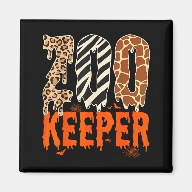 Zookeeper Funny Halloween Costume Zoo Keeper Anima Magnet (Front)