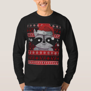 Zookeeper Raccoon Gifts Ugly Christmas Racoon T-Shirt