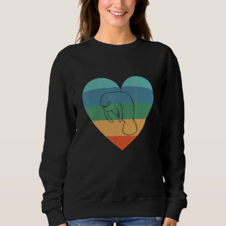 Zookeeper Retro Heart Sea Cow Sea Animal Women Man Sweatshirt