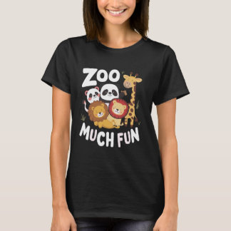 Zookeeper Safari Zoo Much Fun Animals Panda Lion T-Shirt