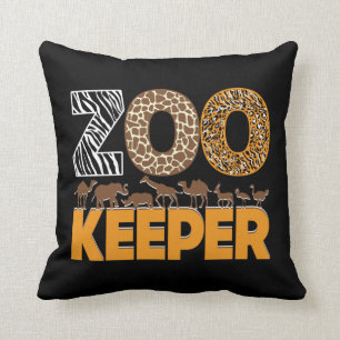 Zookeeper Zoo Animal Explorer Fun Safari Jungle Throw Pillow
