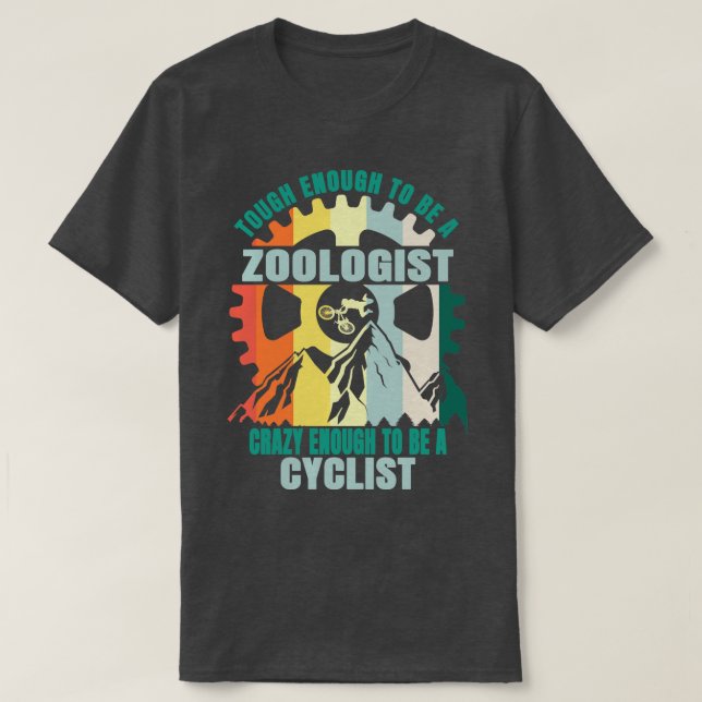 Zoologist Biker Design T-Shirt (Design Front)