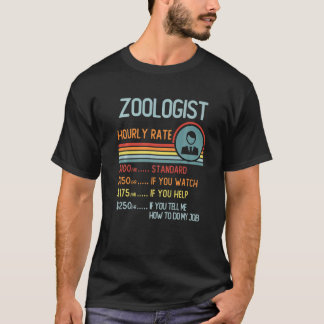 Zoologist Hourly Rate Retro Job Title T-Shirt