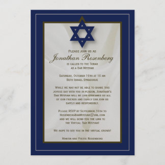 Zoom Bar Mitzvah Invitation dans la marine