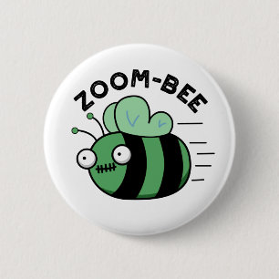 Zoom-bee Funny Halloween Zombie Bee Pun 2 Inch Round Button
