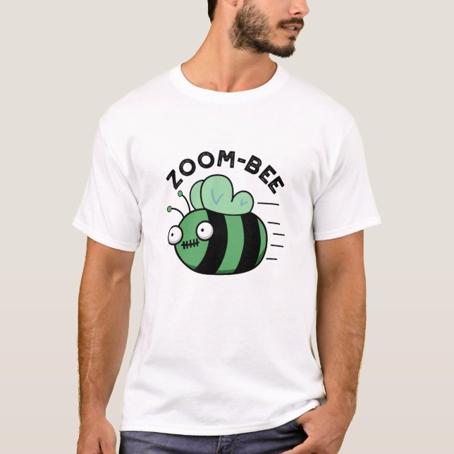 Zoom-bee Funny Halloween Zombie Bee Pun T-Shirt (Front)