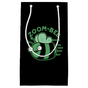 Zoom-bee Funny Zombie Bee Pun Dark BG Small Gift Bag