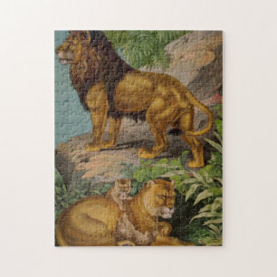 Zoom Croquis Vintage Lions Jigsaw Puzzle