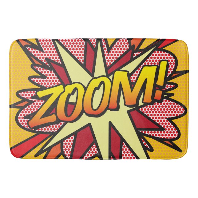 ZOOM Fun Retro Comic Book Pop Art Bath Mat (Front)