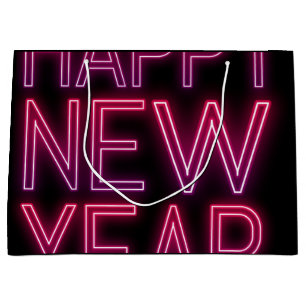 Zoom In Purple Gradient New Year Large Gift Bag
