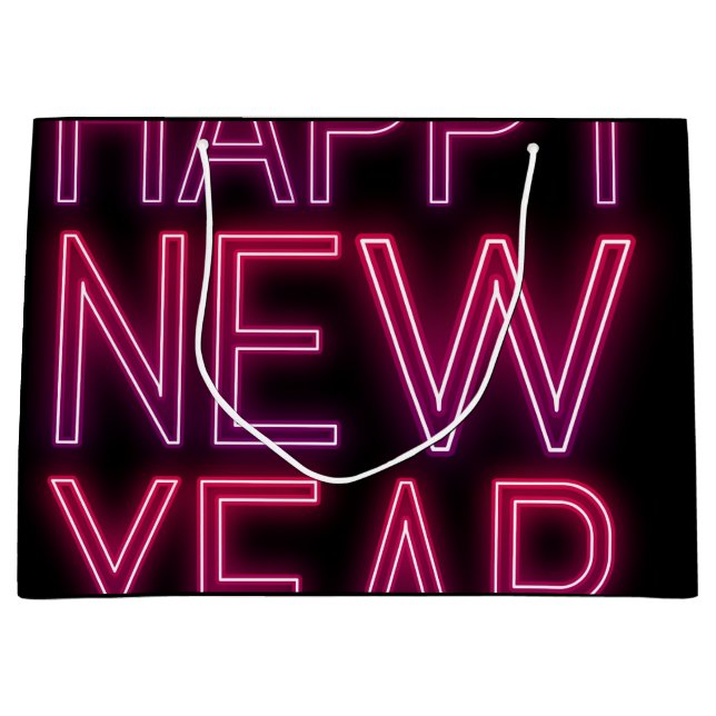 Zoom In Purple Gradient New Year Large Gift Bag (Front)