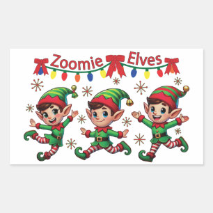 Zoomie Elves Christmas Sticker