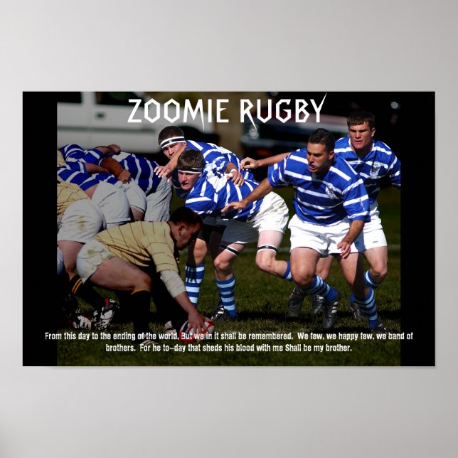 ZOOMIE RUGBY POSTER (Front)