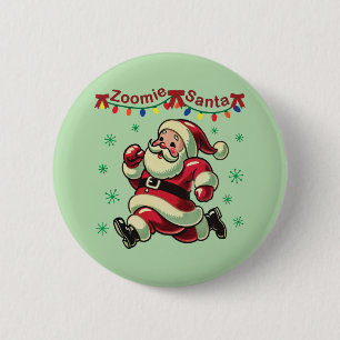 Zoomie Santa Christmas 2 Inch Round Button