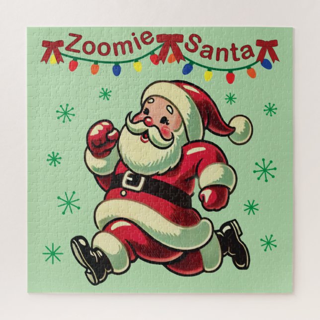 Zoomie Santa Christmas Jigsaw Puzzle (Vertical)