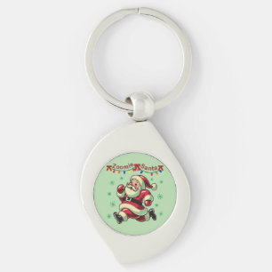 Zoomie Santa Christmas Keychain