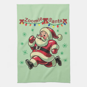 Zoomie Santa Christmas Kitchen Towel