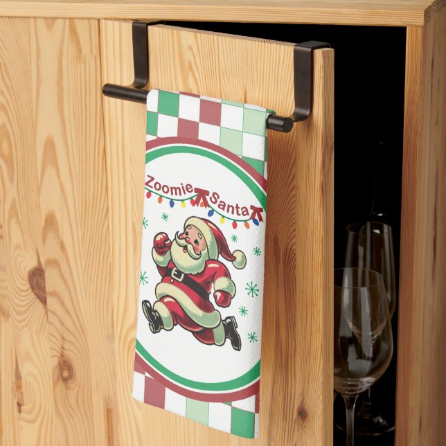 Zoomie Santa Christmas Kitchen Towel (Thirds Fold)