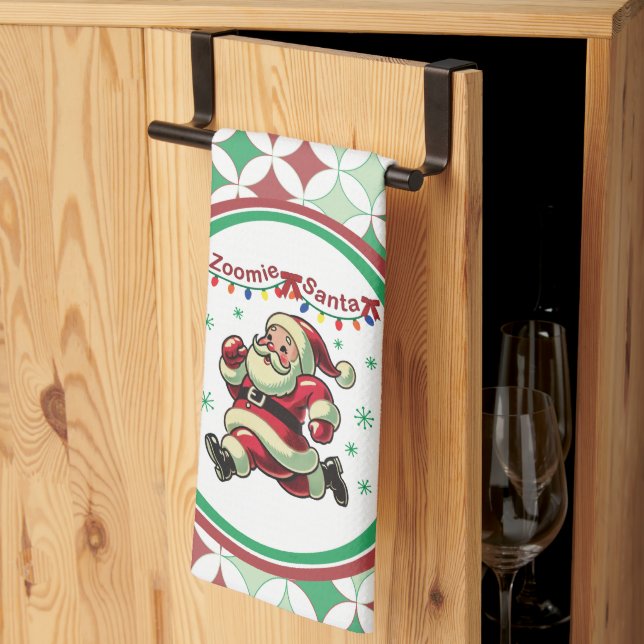 Zoomie Santa Christmas Kitchen Towel (Thirds Fold)