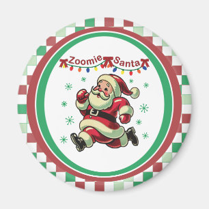 Zoomie Santa Christmas Magnet