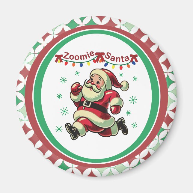 Zoomie Santa Christmas Magnet (Front)