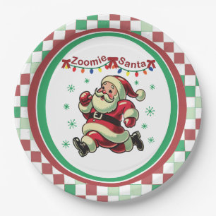 Zoomie Santa Christmas Paper Plate