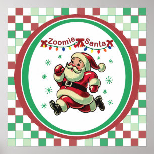 Zoomie Santa Christmas Poster