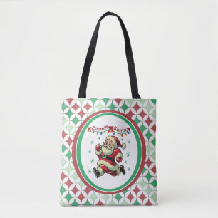 Zoomie Santa Christmas Tote Bag