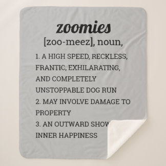 ZOOMIES DEFINITION POSTER SHERPA BLANKET