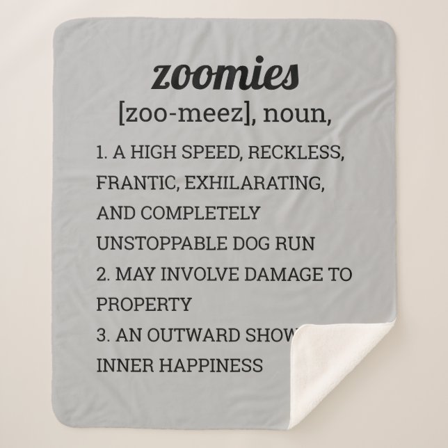 ZOOMIES DEFINITION POSTER SHERPA BLANKET (Front)