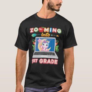 Zooming Into 1St Grade First Virtual Unicorn Kid B T-Shirt