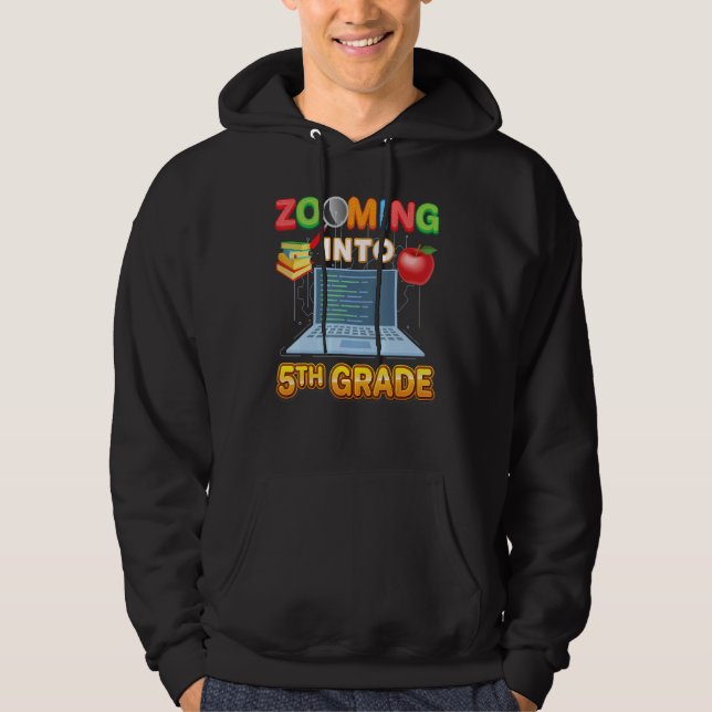 Zooming Into 5th Grade Fifth Virtual Student Learn Hoodie (Front)