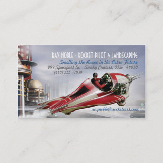 Zooming Retro Rocket Cartes de visite
