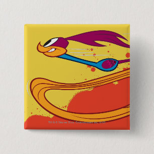 Zooming Roadrunner 2 Inch Square Button
