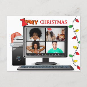 Zoomy Christmas Call Video Satire Conference Postcard