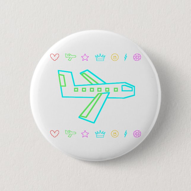 Zooper Plane 2 Inch Round Button (Front)