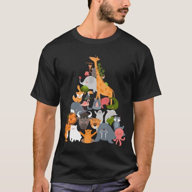 Zoorip Animal Pyramid friend T-Shirt (Front)