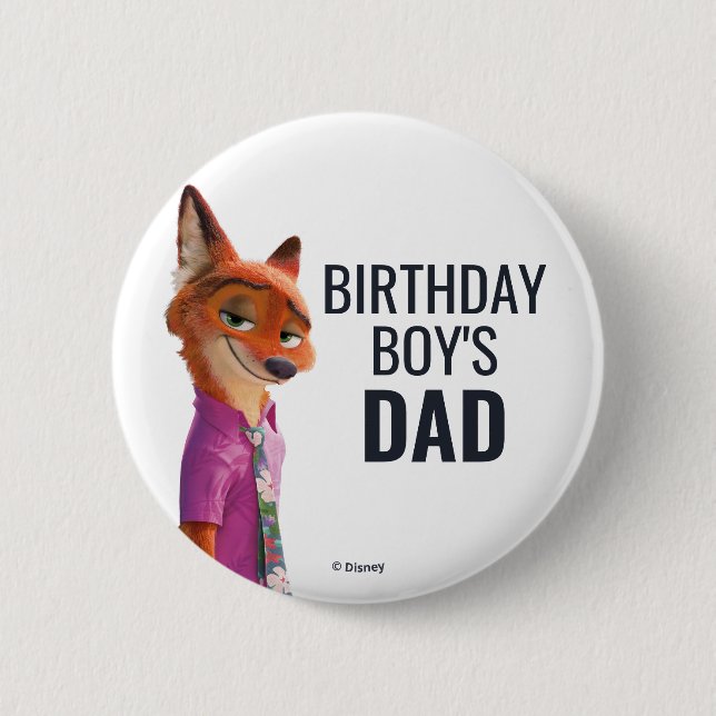Zootopia 2 Birthday Party Inch Round Button (Front)