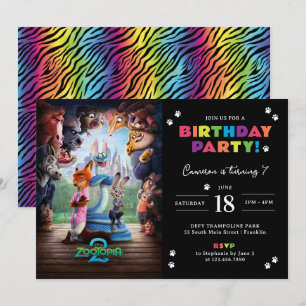 Zootopia 2 Birthday Party Invitation