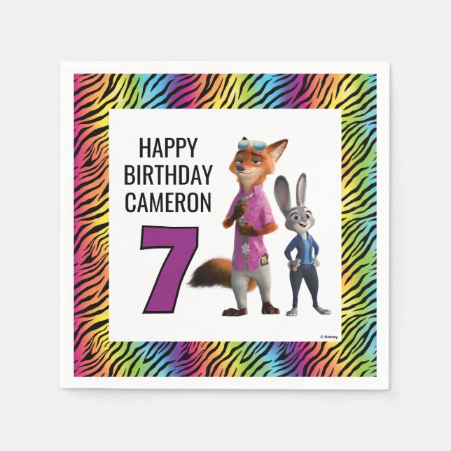 Zootopia 2 Birthday Party Napkin (Front)